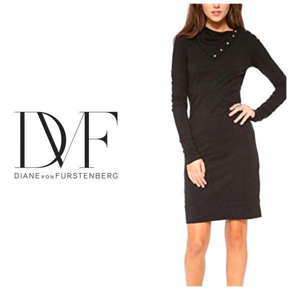 Diane Von Furstenberg Dresses & Skirts - DIANE VON FURSTENBERG Cowl Neck Long Sleeve Dress